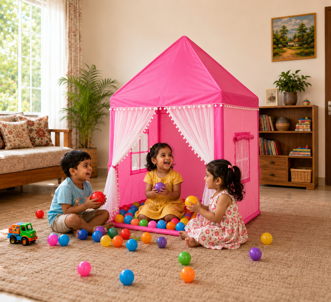 🏕️ Baby Castle House | ৩০ পিস বলসহ প্রিমিয়াম কিডস টেন্ট